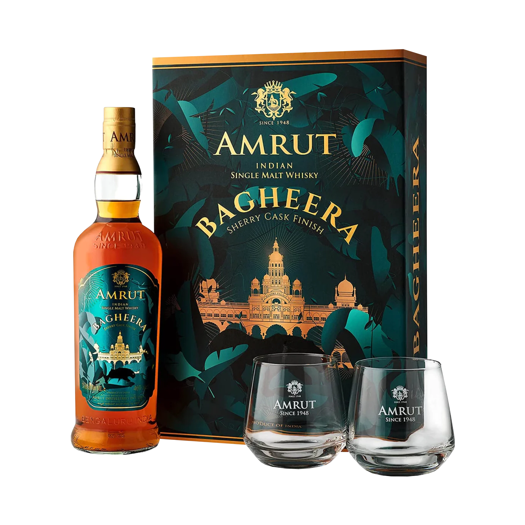 Rượu Whisky Amrut Bagheera 700ml & 2 Ly Cao Cấp